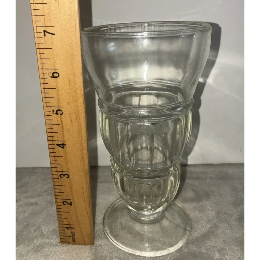 Vintage Milk Shake Sundae Glass Ice Cream Float Soda Fountain 50s Clear Pressed